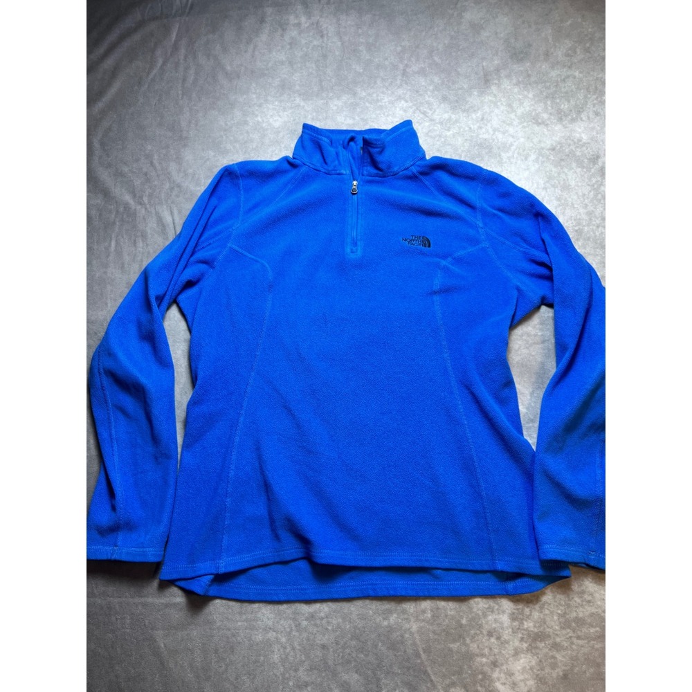 The North Face TKA 100 Quarter Zip Womens Large Blue Fleece Pullover Jacket